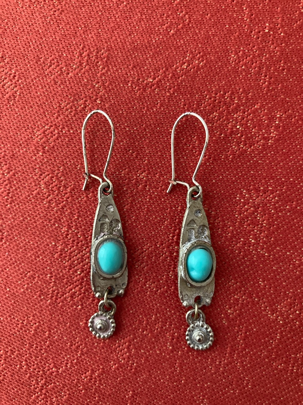 Boho Turquoise Drop Dangle Earrings - Vintage